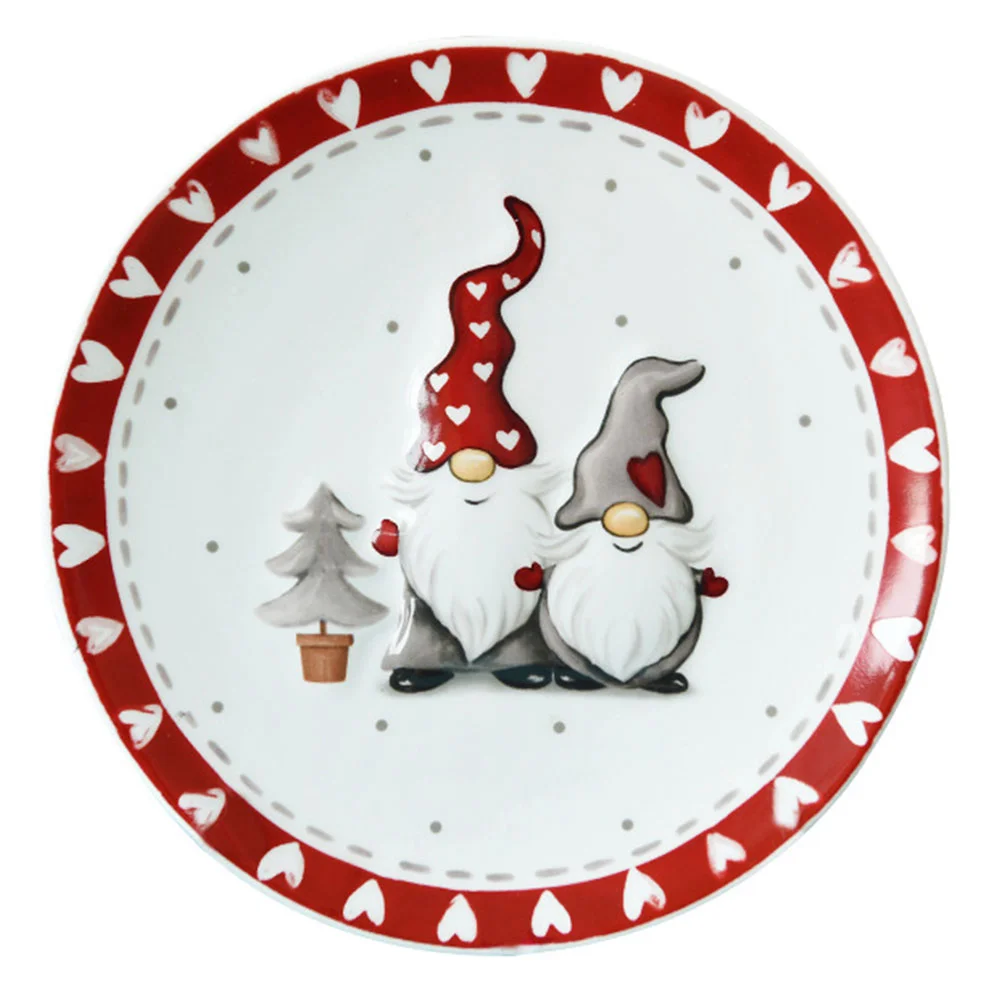 

Christmas Plates Ceramic Plate Platter Serving Fruit Tray Porcelain Dish Dinner Appetizer Dessert Candy Snack Salad Dinnerware