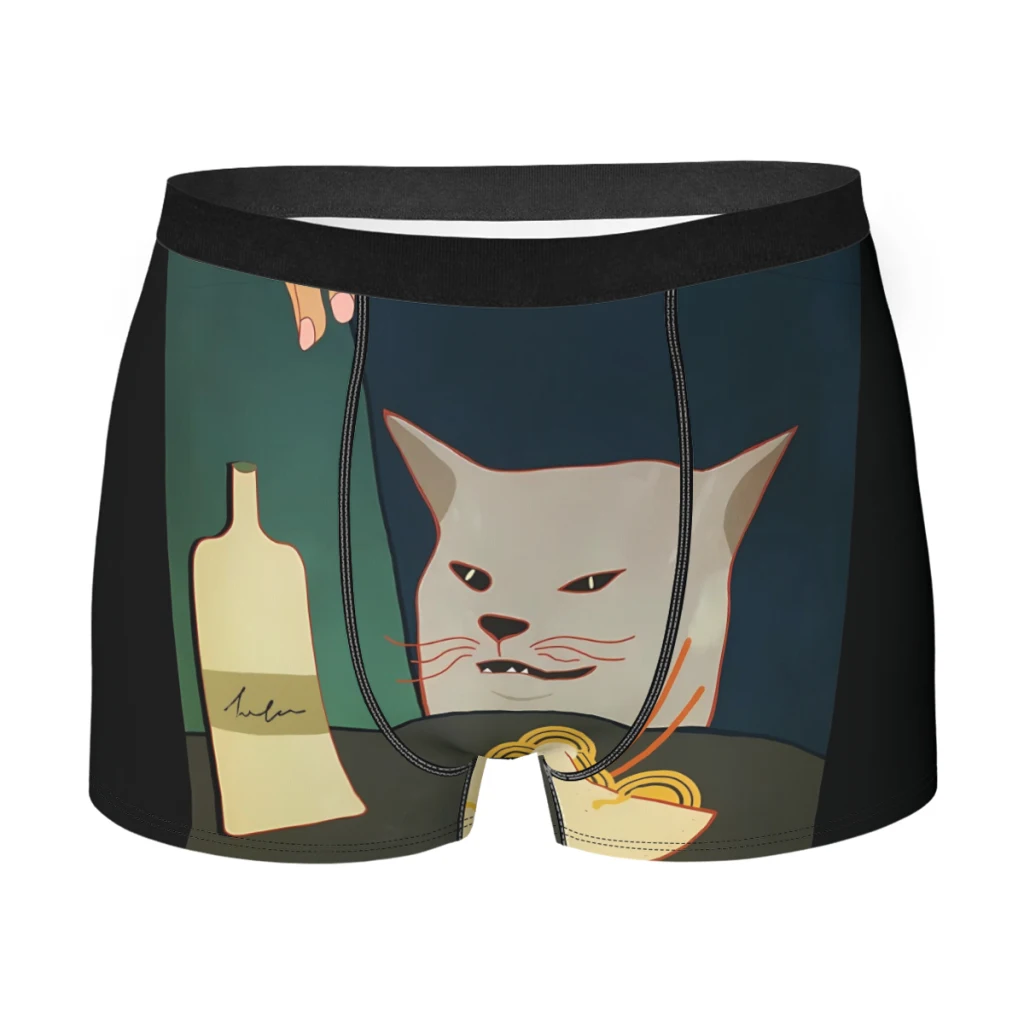 Забавное женское нижнее белье Cat Meme, плавки с подтёмными пятнами, хлопковые трусы, мужское нижнее белье, трусы-боксеры с принтом