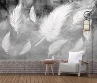 beibehang custom nordic white feather wallpaper for wall mural living room tv sofa papel de parede 3d wall papers home decor