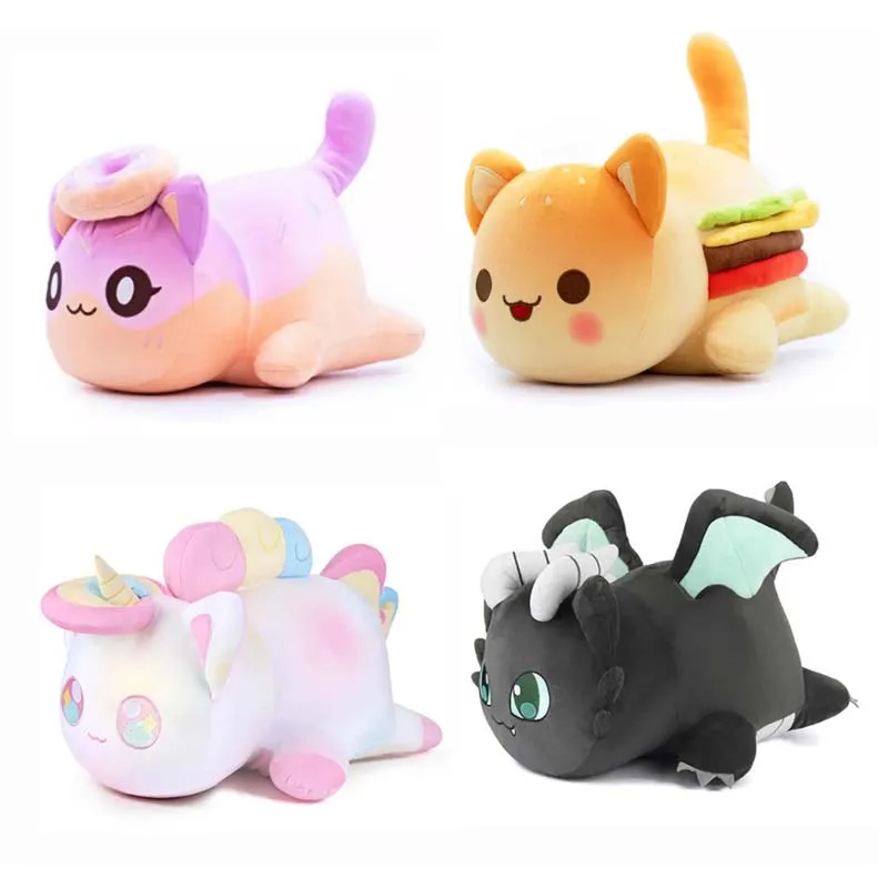 

Kawaii Aphmau Meows Cat Plush Toy Soft Meemeow Stuffed Donut Cat Plushes French Fry Cheeseburger Food Plush Doll Birthday Gifts