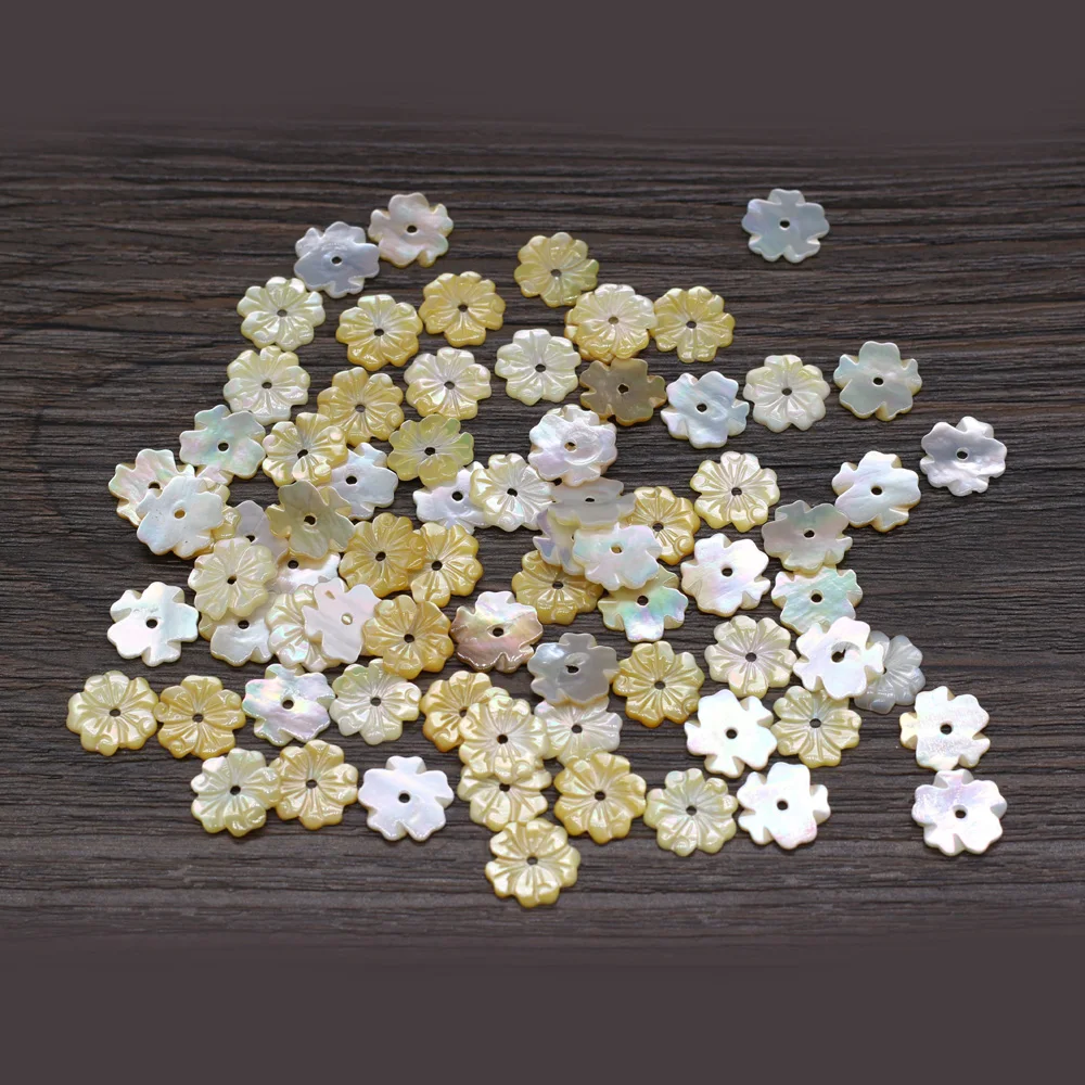 

30PCS Natural SeaWater Shell Yellow Flower Bead Pendant12mm For Jewelry MakingDIY Necklace Bracelet Accessories Charm Gift Party