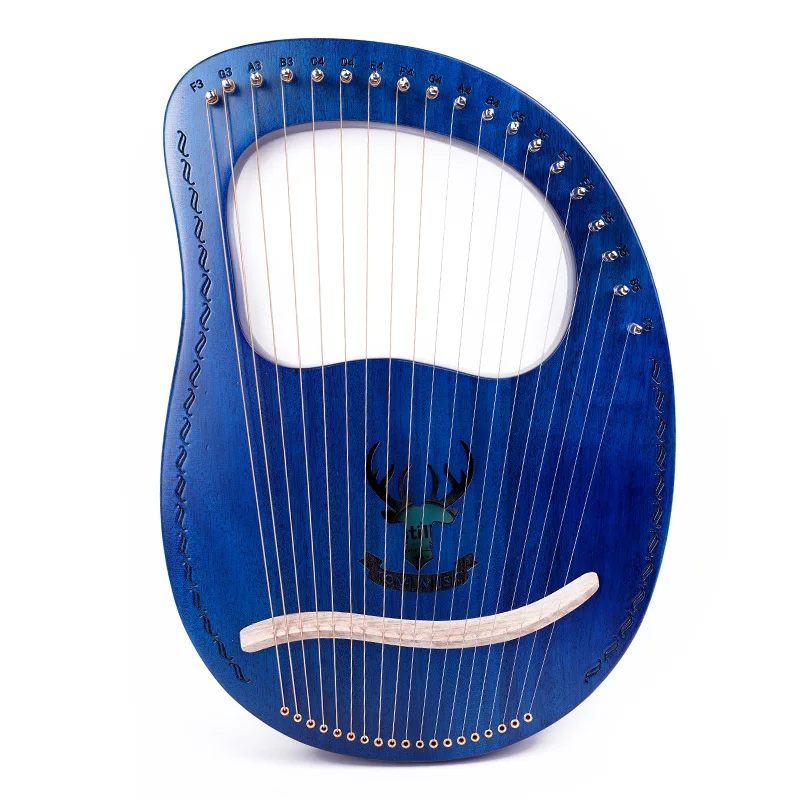 Kids Adults Harp 19 String Wooden Blue Mahogany Lyre Harp Music Instruments Professional Music Toy Musikinstrumente Women Gifts enlarge