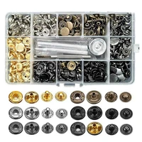 120 sets snap fastener tool kit metal snaps button leathercraft rivets press studs 12 5mm leather snap fastener tools kit doub