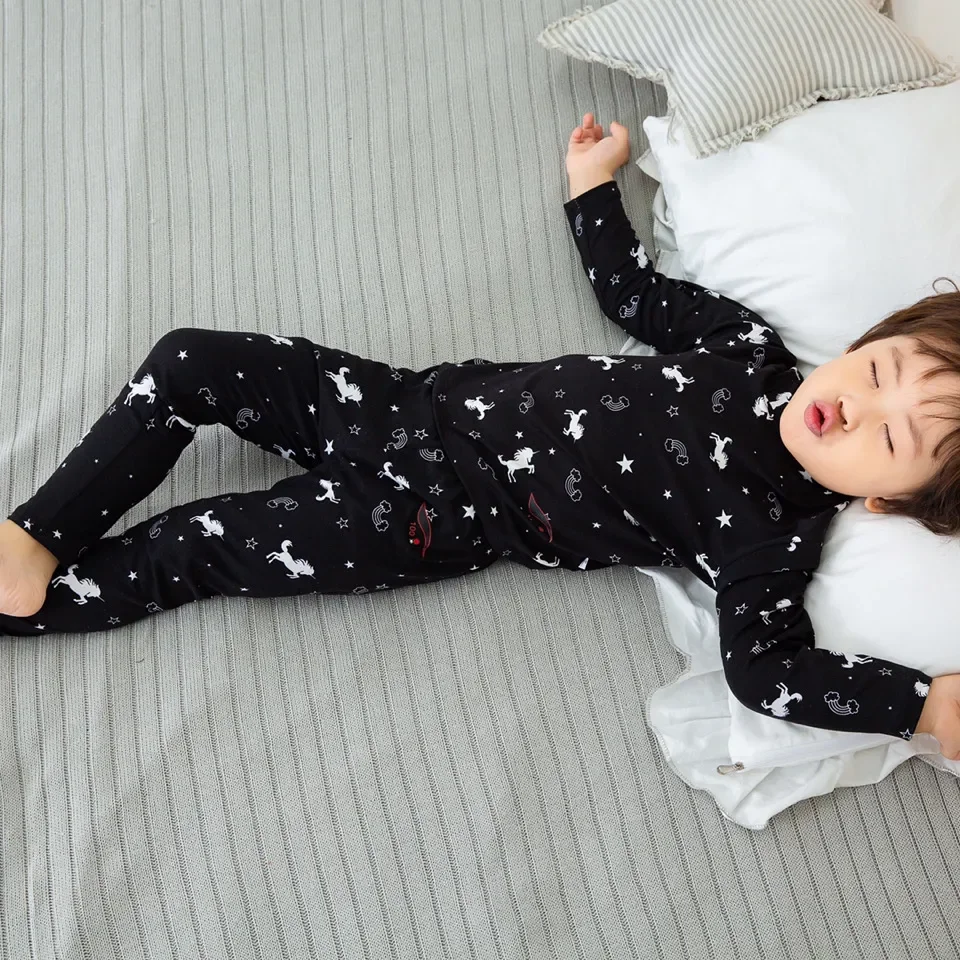 

3-12Y Teenager Kid Homewear Set Baby Bottoming Long-sleeved Baby Girl Pajama Sets Boy Children's Unicorn Print Pajamas Underwear