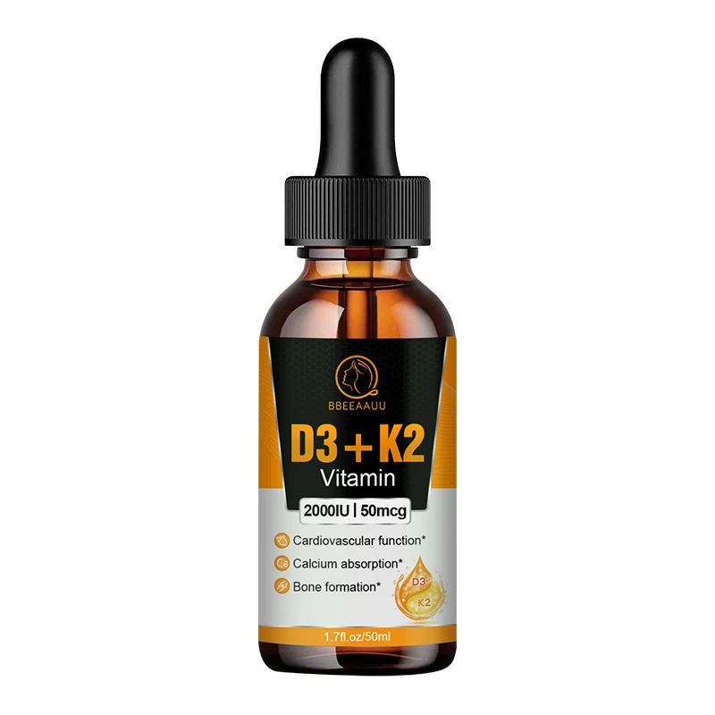 

BBEEAAUU Premium Organic Vitamin D3+K2 Liquid Drops Improves Immunity & Memory Strengthens Bones Protects Heart Vitamin Essence