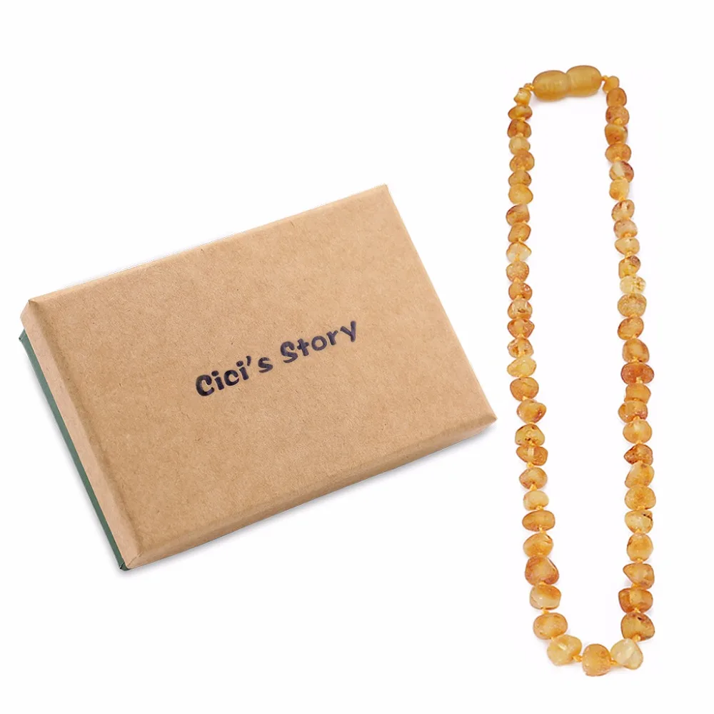 

Baltic Amber Teething Necklace/Bracelet for Baby(Lemon Raw) - 3 Sizes - Lab Tested