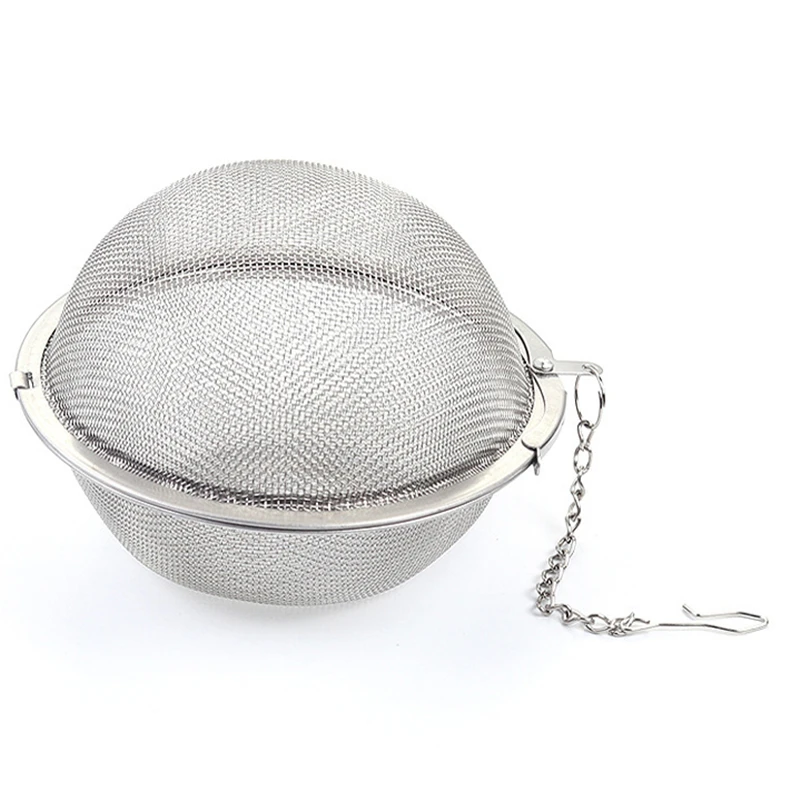 

300 PCS Stainless Steel Tea Infuser Sphere Locking Spice Strainer Ball Mesh Filter with Chain Interval Diffuser Wholesale K1