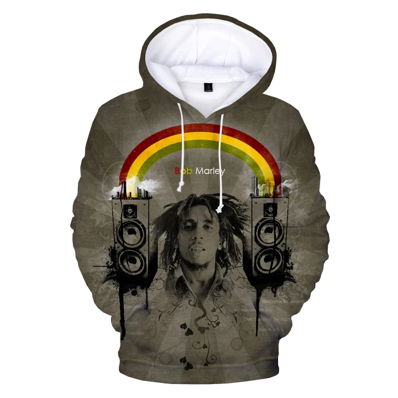 

2022 Hip Hop Reggae Bob Marley 3D Print Hooded Sweatshirts Men Women Fashion Casual Pullover Long Sleeve Oversized Hoodies Tops