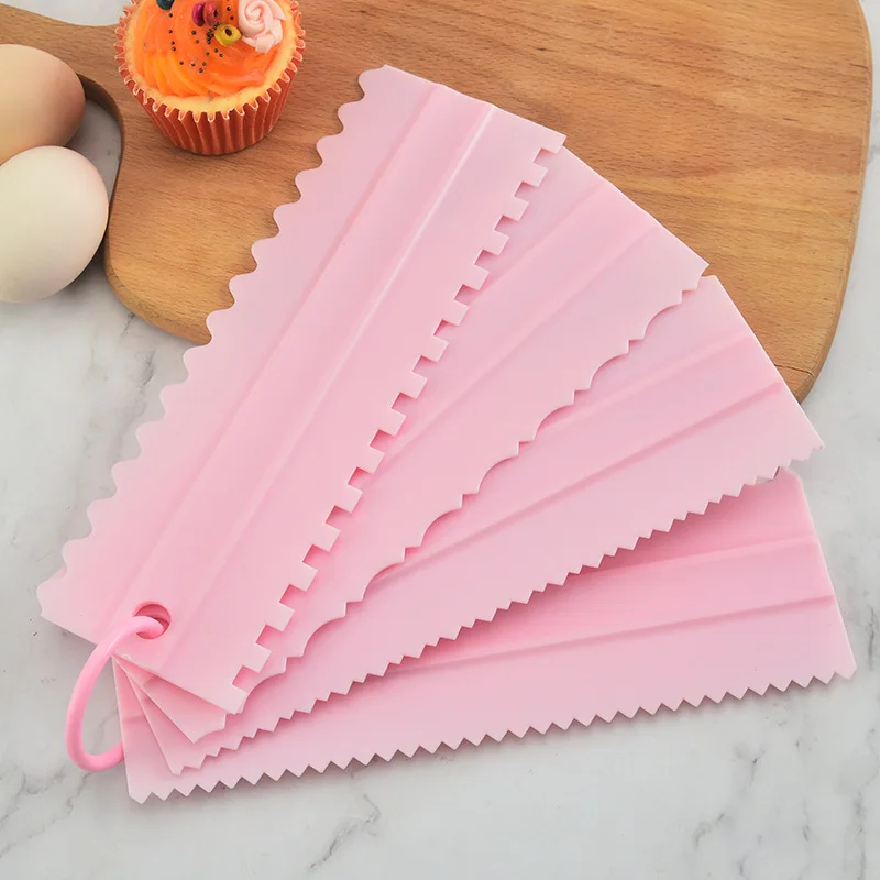 

4PCS Cake Scraper Spatula Decorating Tools Dough Cake Cutter Cake Smoother Bakeware Utensils Kitchen Pastry & Bakery Accessories