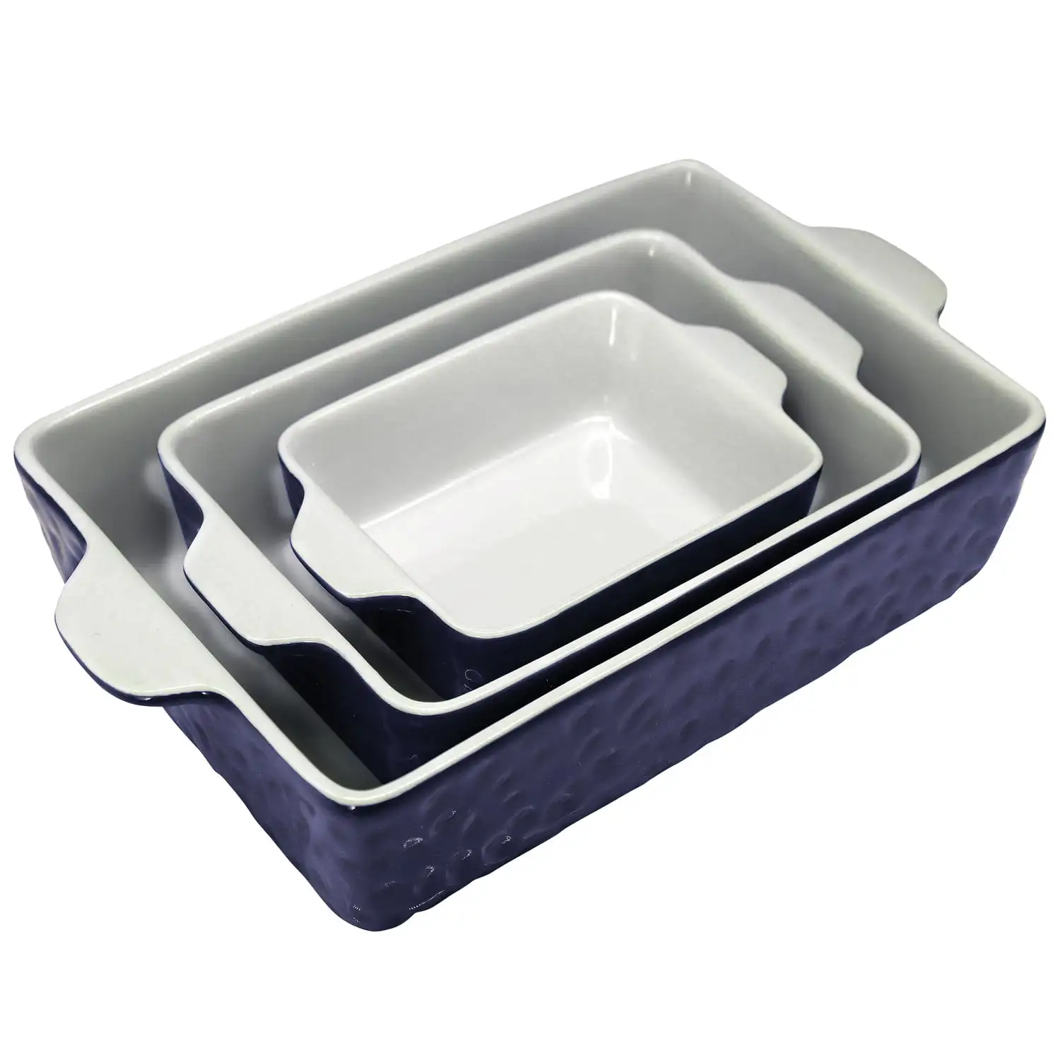 

Nutri Chef 3-Piece Nonstick Ceramic Bakeware PFOA PFOS PTFE Tray Set W/Odor-Free Ceramic