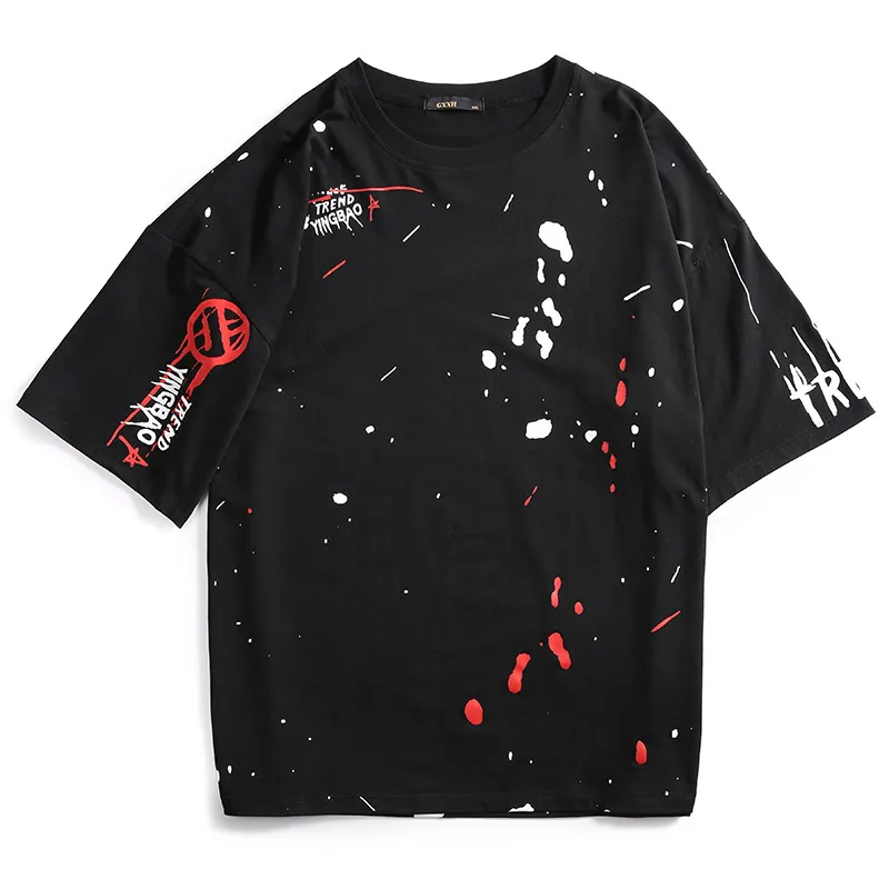 Мужская футболка GXXH черная хлопковая XXL-7XL