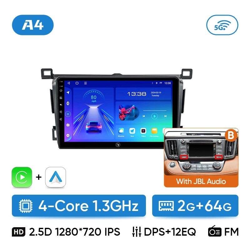 Автомобильный радиоприемник Ainavi, мультимедийный плеер для Toyota RAV4 RAV 4 XA40 2013-2019, RHD LHD, Android 12, беспроводной Carplay, автомобильная стереосистема DSP