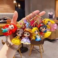 disney snow white kawaii keychains cartoon anime doll cute pvc bag decoration diy toys figures pendant for girls birthday gifts