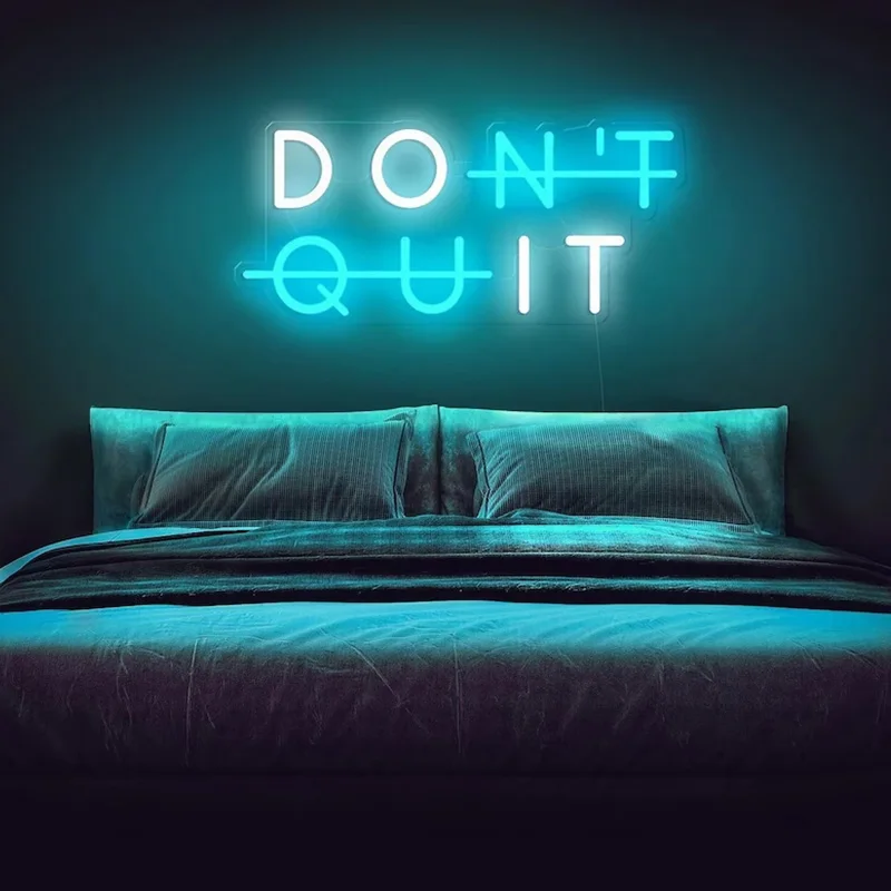 

Personalized Birthday Gift Custom LED Flex 'Don't Quit' Wall Room Bedroom Decor Neon Sign
