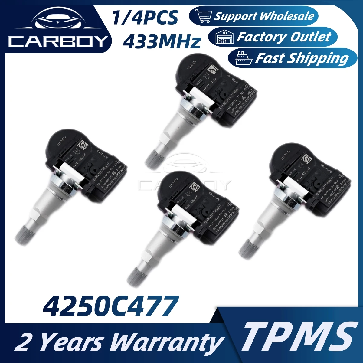 

Датчик давления в шинах 4250C477 1612477080 TPMS для Mitsubishi ASX Attrage Outlander Pajero Lancer Fiat Toro Pickup 433 МГц