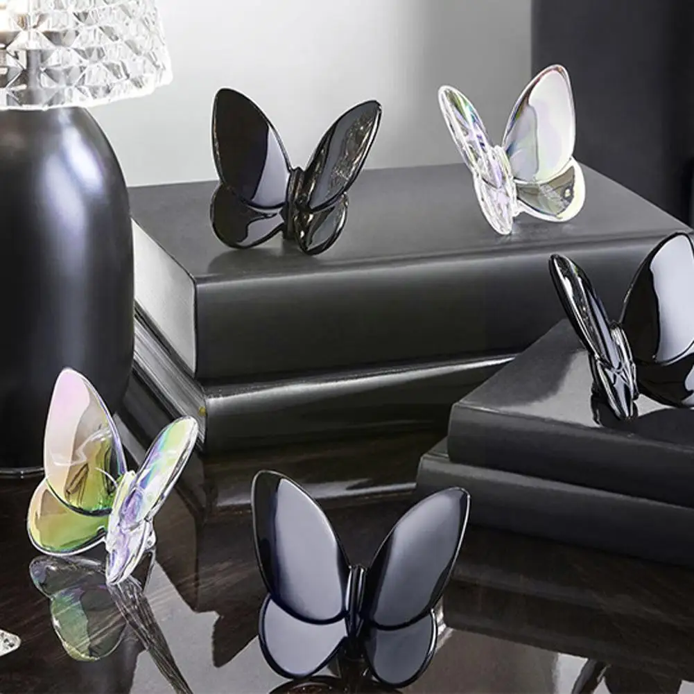 

Крылья бабочки разлетающие стеклянные хрустальные бабочки счастливого цвета яркие украшения для дома бабочки вибрирующие блестящие украшения Wit J7D5