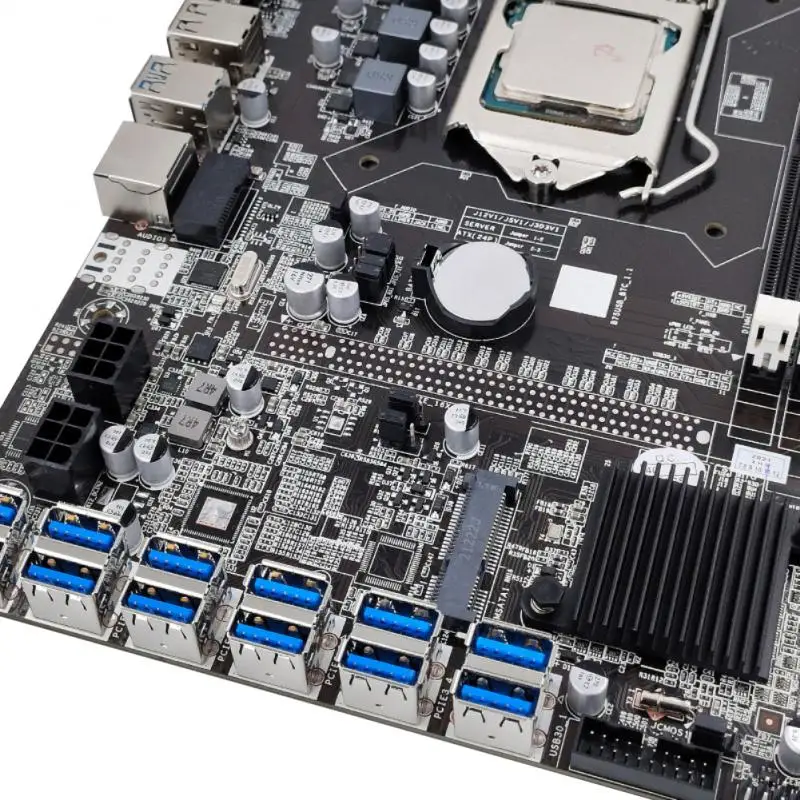 Материнская плата для майнинга B75 ЦП G1620 LGA1155 12 * PCIE на USB поддержка 2 DDR3 материнская