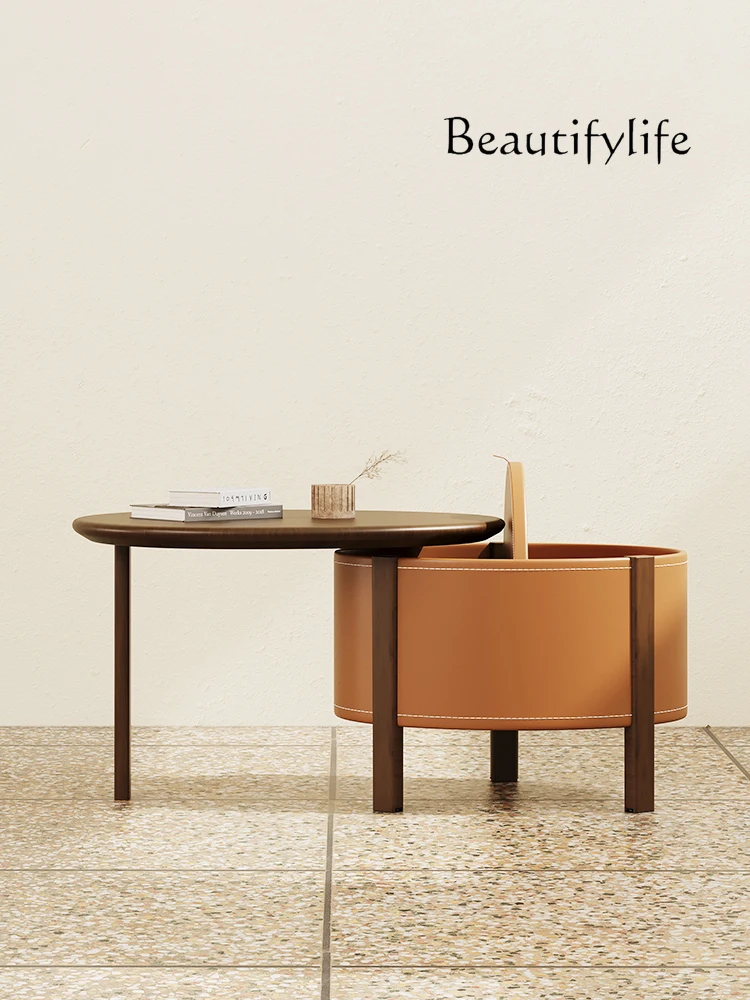 Дизайнерский кофейный столик Xiaoli из массива дерева для маленькой квартиры