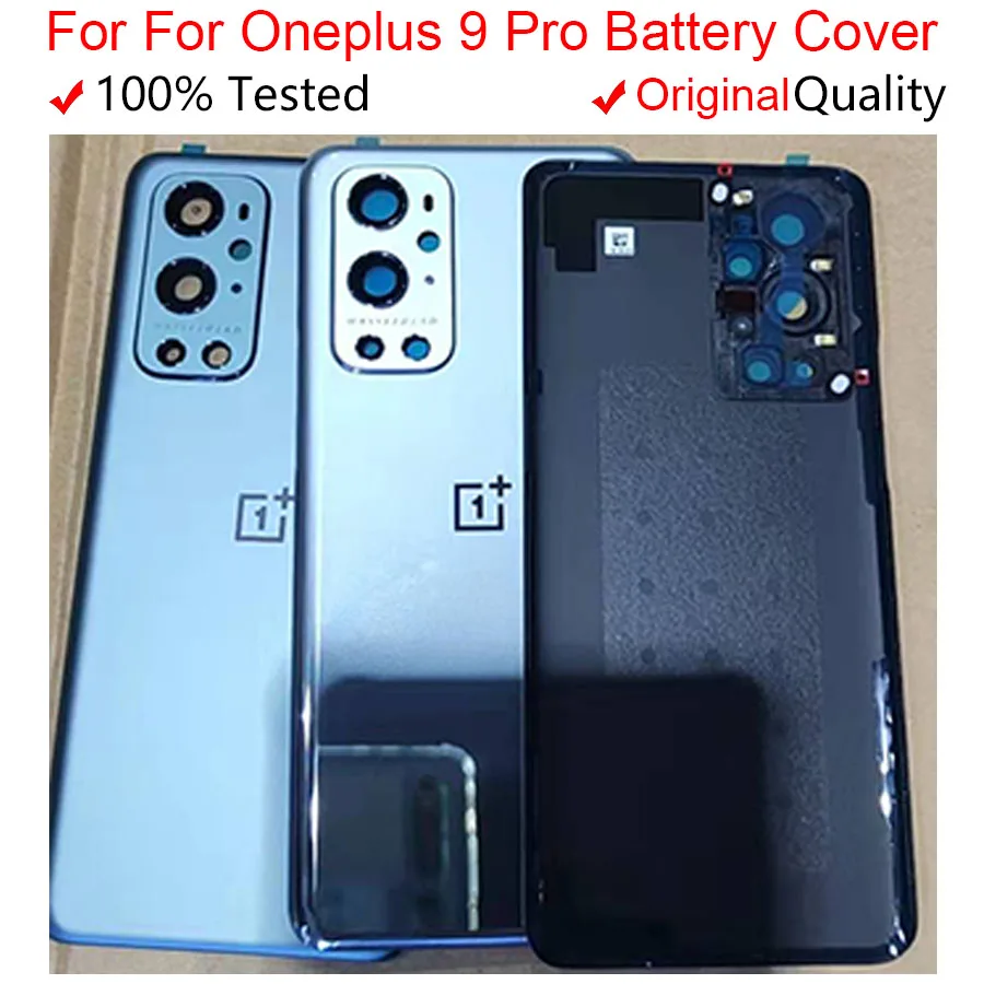 

Original For Oneplus 9 Pro Battery Cover Glass Panel Rear Door Housing Case Oneplus 9Pro Back Cover With Camera Lens