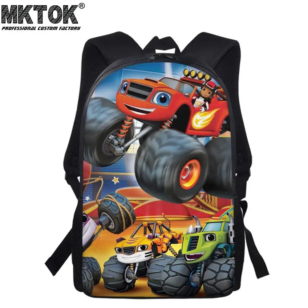 Monster Machines School Bags for Boys Cool Students Satchel Premium Children's Backpack Birthday Gift Free Shipping