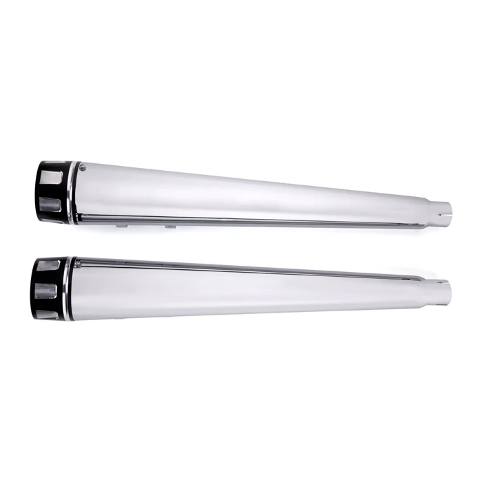 2x45 мм 4 &quotмотоциклетный хромированный выхлопной глушитель без шнуровки с черной