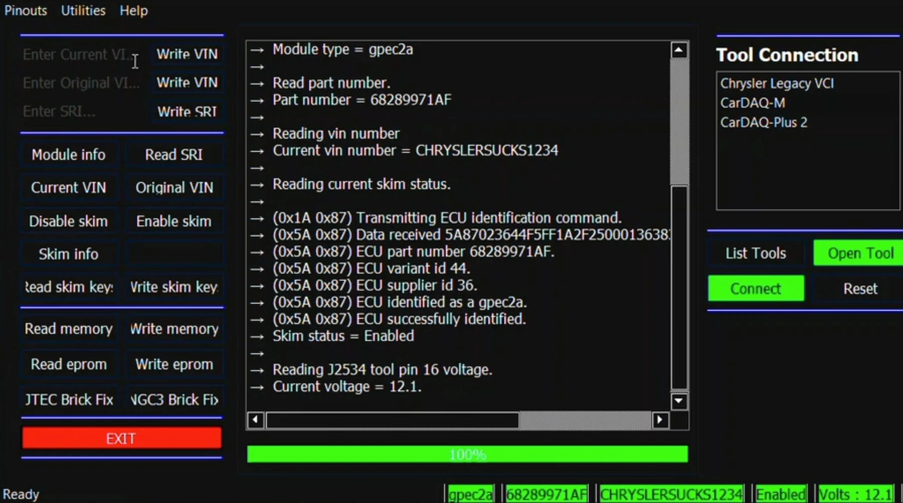 Программа AEMT MAXX для Chrysler VIN Editor PCMs Edit Skim Security Использование GPEC Chrysler/Dodge/Jeep Gas Diesel 2022