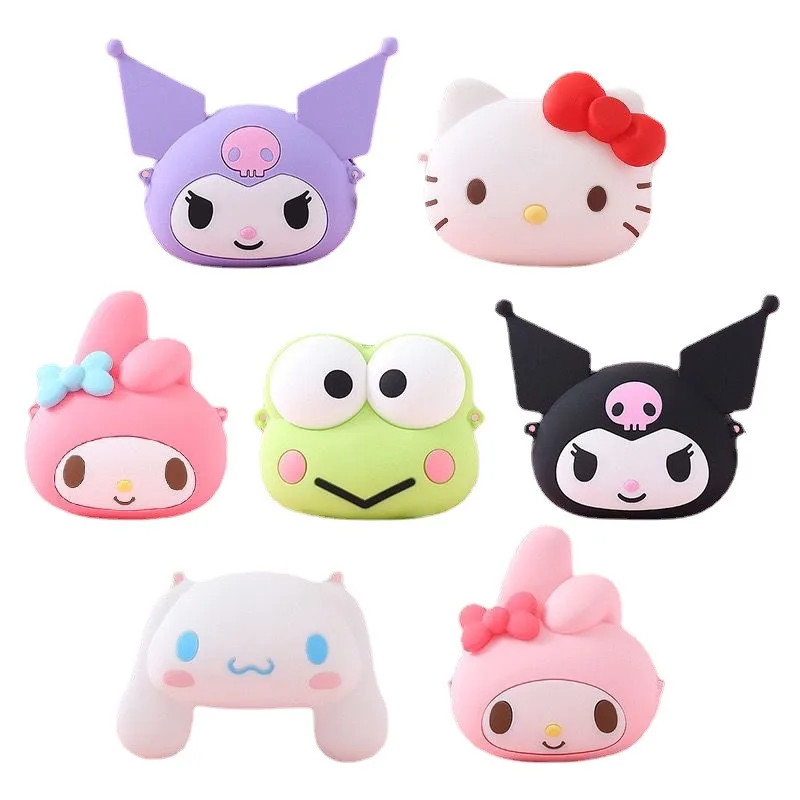 Sanrio большая глазная лягушка кавайная Детская Сумка симпатичная индивидуальная мультяшная силиконовая сумка-мессенджер круглый выходной рюкзак лягушка для девочек