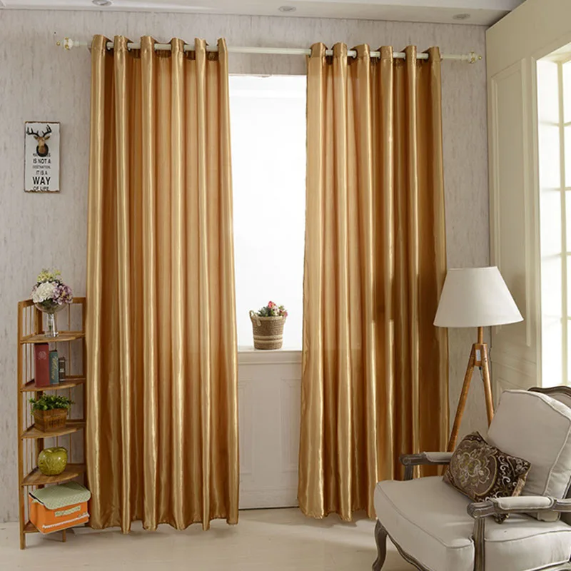 12 Color Window Curtains For Living Room Bedroom Rod Pocket Grommet Top Modern Satin Underlay Blackout Translucent Panel Curtain