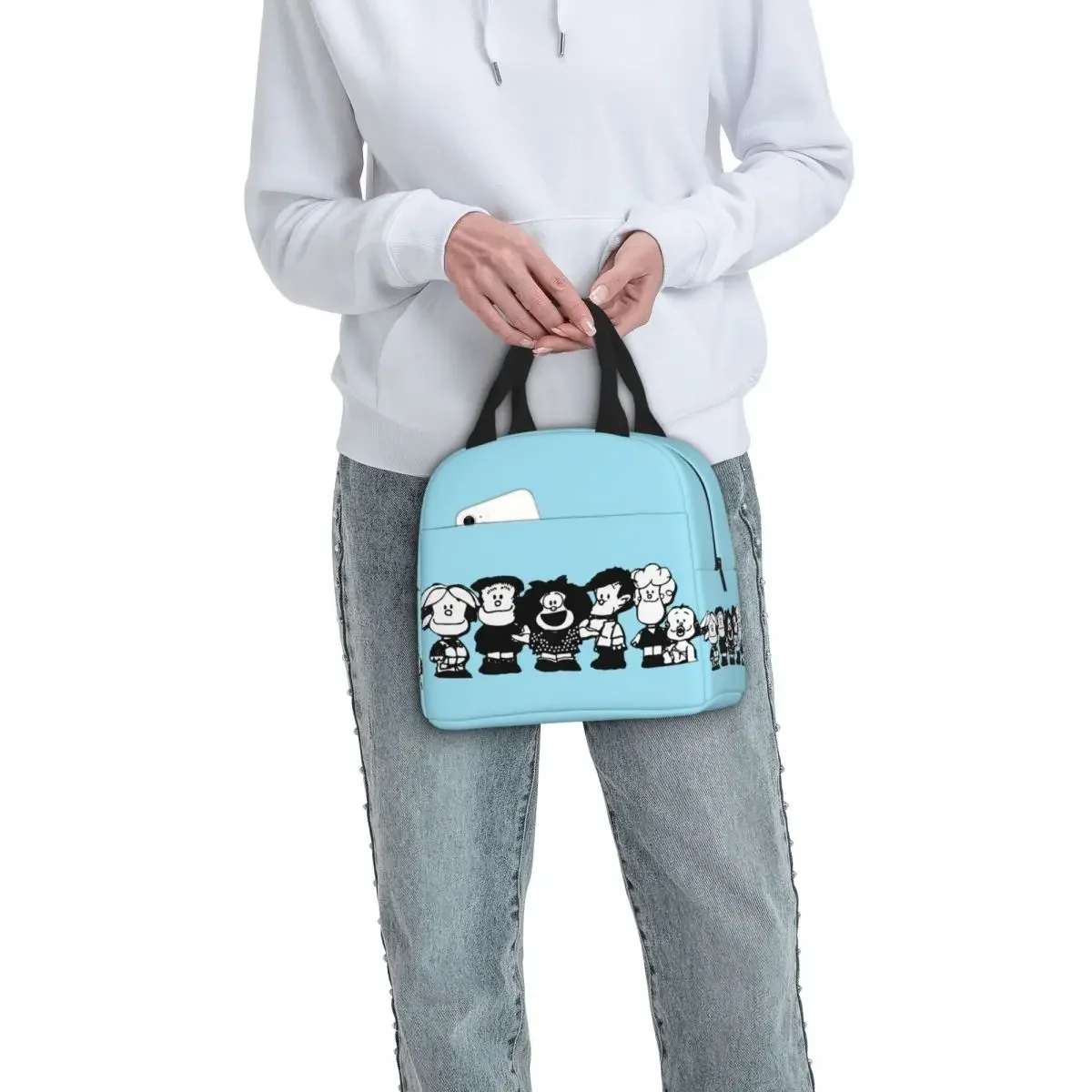 Изолированная сумка для обеда Mafalda и Friends большой контейнер еды Quino Comics Термосумка