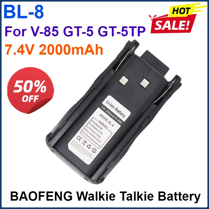 7 4 В 2000 мАч BAOFENG Walkie Talkie GT-5 литий-ионный аккумулятор для портативного радио Pofung GT-5TP