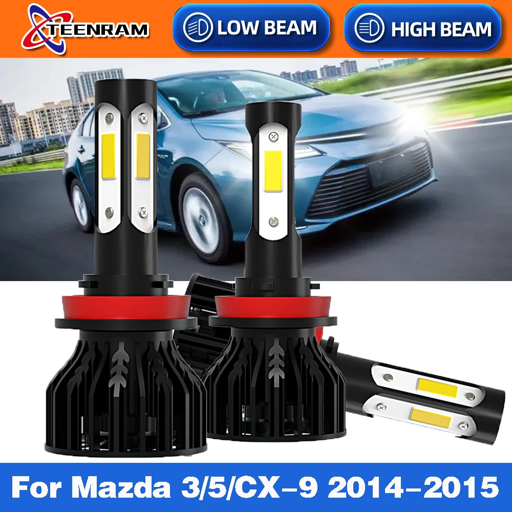 

2Pcs 12000Lm 90W H11 9005/HB3 9006 Auto Led Headlight 6000K White Car Lights 12V 24V Headlamp For Mazda 3 5 CX-9 2014-2015
