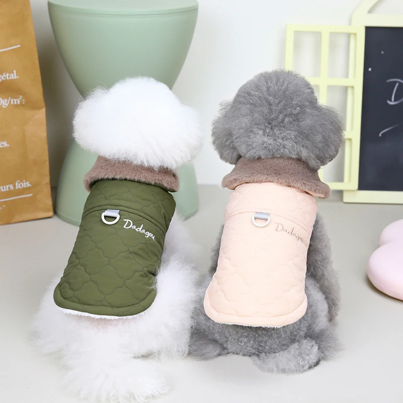 

Winter Warm Pet Jacket Clothes For Small Medium Dogs Clothing With Fur Collar Pet Outfits French Bulldog Coat Vest Ropa Perro