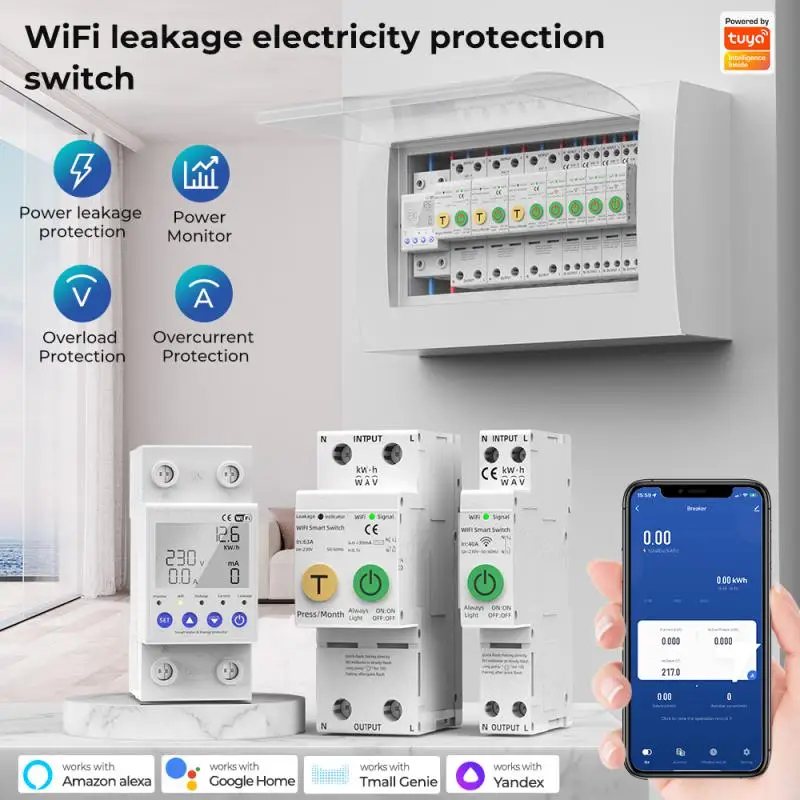 

Leakage Protection Modern Safe Energy-saving Remote Access Convenient Smart Wifi Switch With Leakage Protection Smart Switch