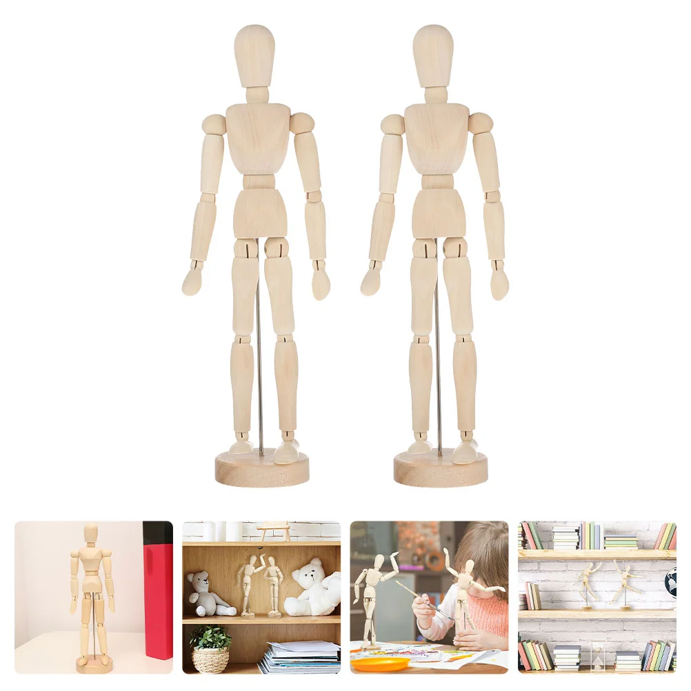 

Solid Wood Ornaments Desktop Decoration Jointed Puppet Crafts Wooden Adornment