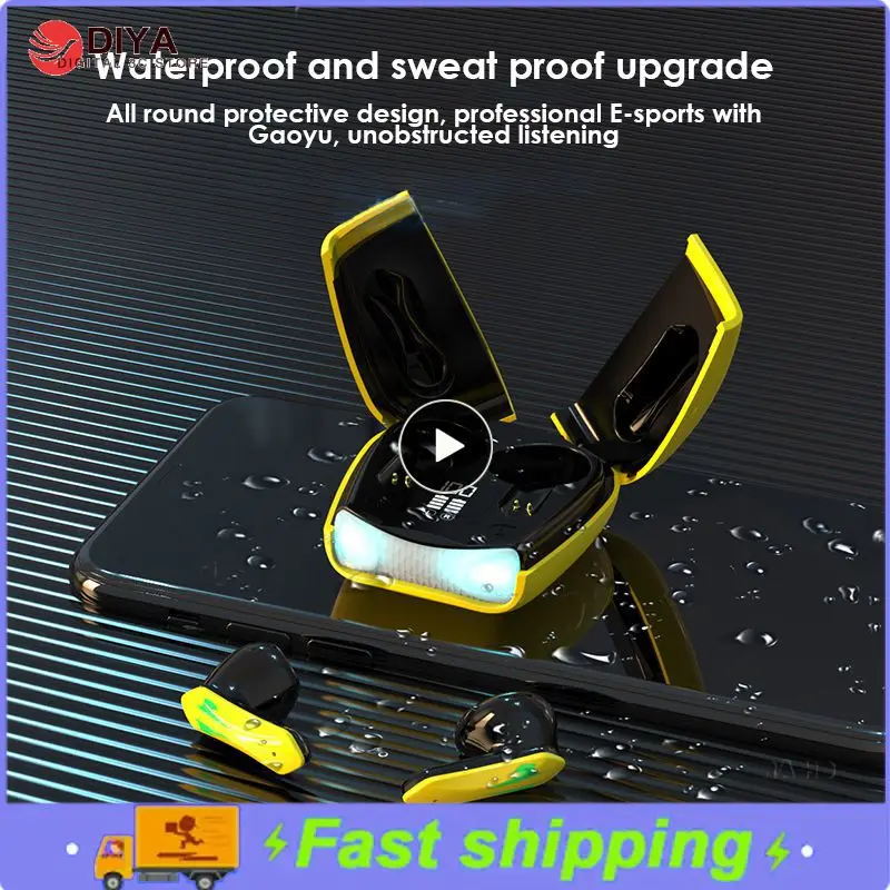 

Tws Earbuds Game Earphones Ear Hook E-sports Wireless Headset Dazzling Lights Low Delay Headphones Headset