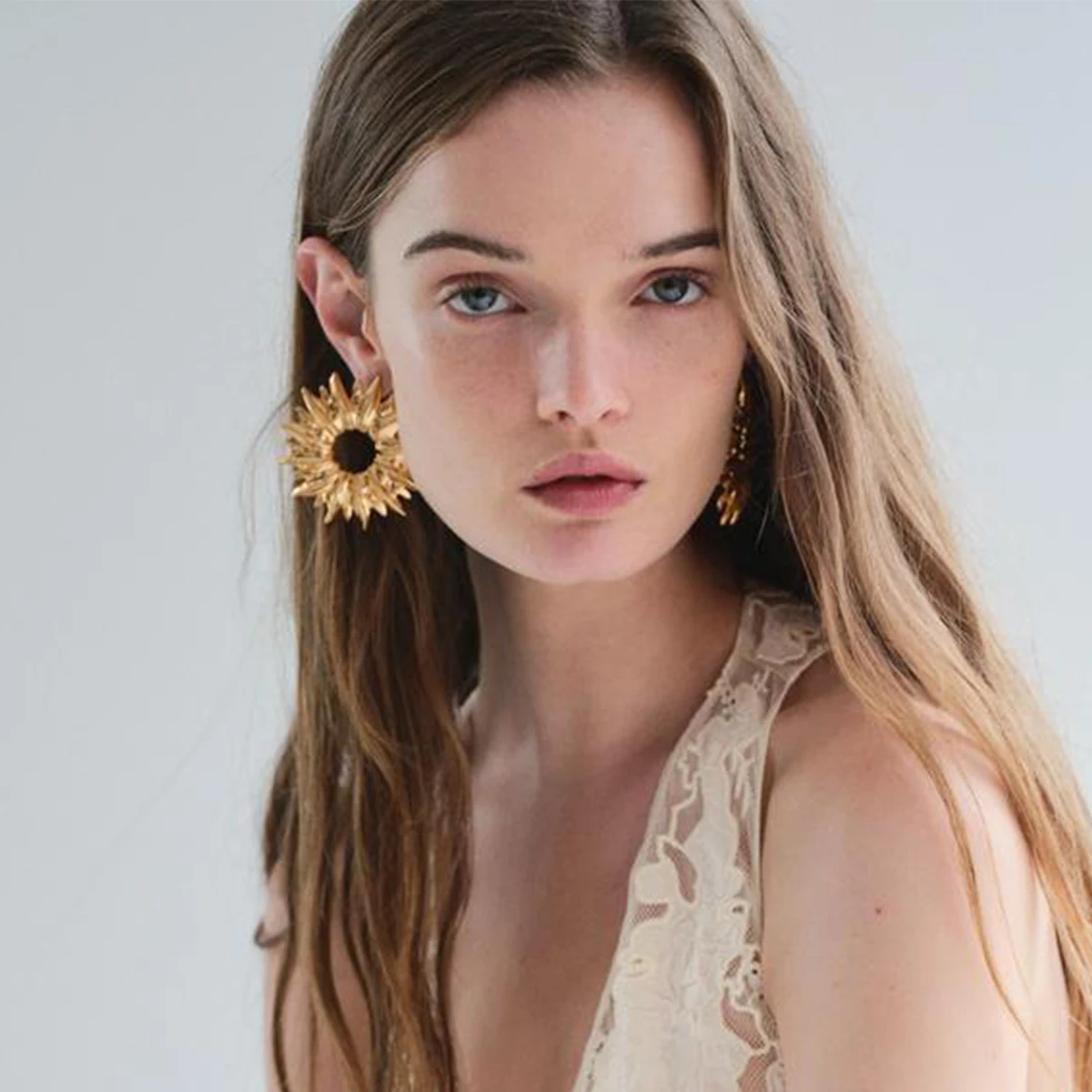 ZAA металлические серьги в форме подсолнуха для женщин индивидуальные круглые