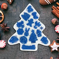 christmas silicone mold reusable pastry chocolate fudge candy mould diy fondant cake decor candle clay for home kitchen baking