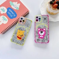 disney winnie the pooh strawberry bear lotso phone case for iphone x xr xs 7 8 plus 11 12 13 pro max 13mini cover