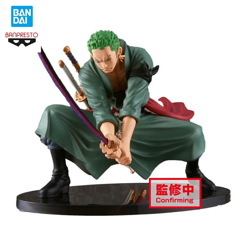 

In Stock Original 13Cm Bandai Banpresto One Piece Roronoa Zoro Anime Figure Scenery Model Toys Collect Desktop Decoration