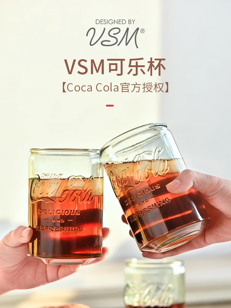 

Coke bottle Coca-Cola Co-branded straw cup glass Clear cup Beverage cup Juice cup to go water cup