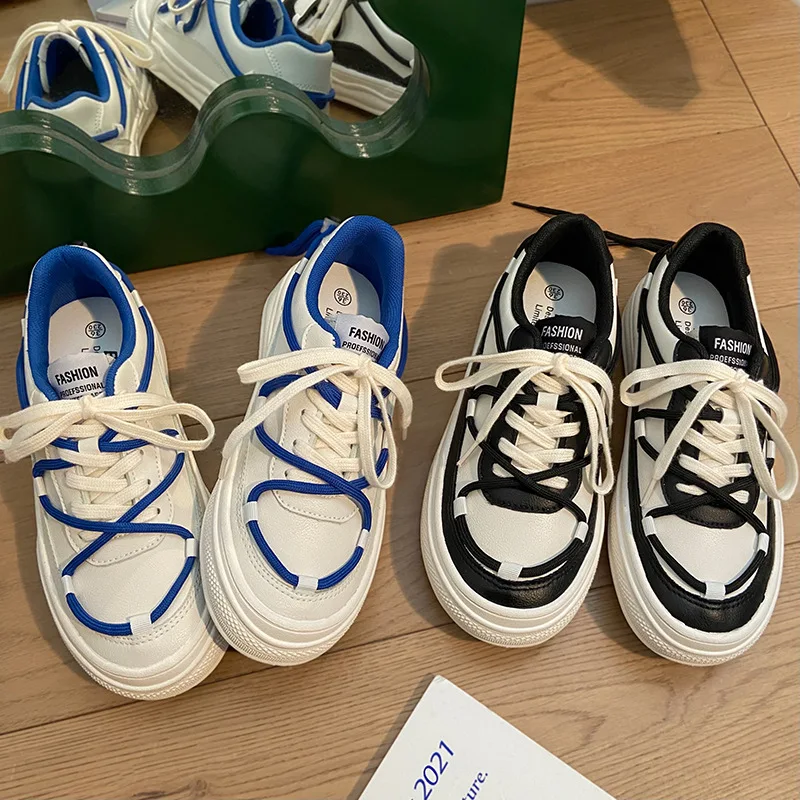 

2022 New Student Sweet and Cool Women's Shoes Korean Version Contrast Color Straps All-match Retro Casual Low-top Canvas Shoes