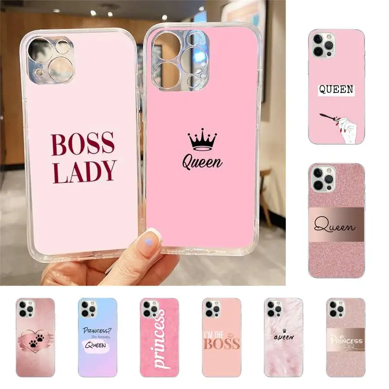 

Rose Gold Pink Princess Queen Phone Case For Iphone 7 8 Plus X Xr Xs 11 12 13 Se2020 Mini Mobile Iphones 14 Pro Max Case