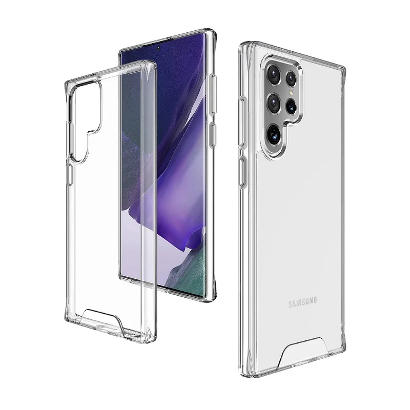

New Crystal Transparent Space Shell Hard PC Anti-fall Phone Case Soft Edge Anti-scratch Cover For Samsung Galaxy S22 Plus Ultra