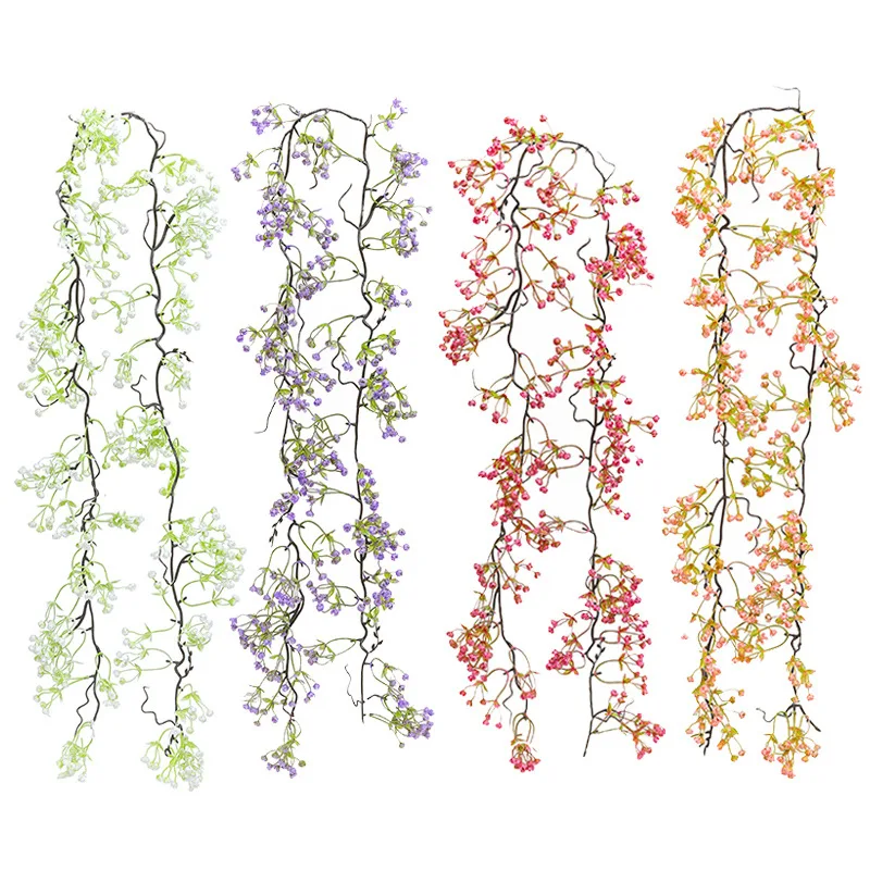 

Artificial Babysbreath Vine Silk Fake Flower Rattan Wedding Auditorium Decoration Plant Simulation Flowers Babysbreath Floral