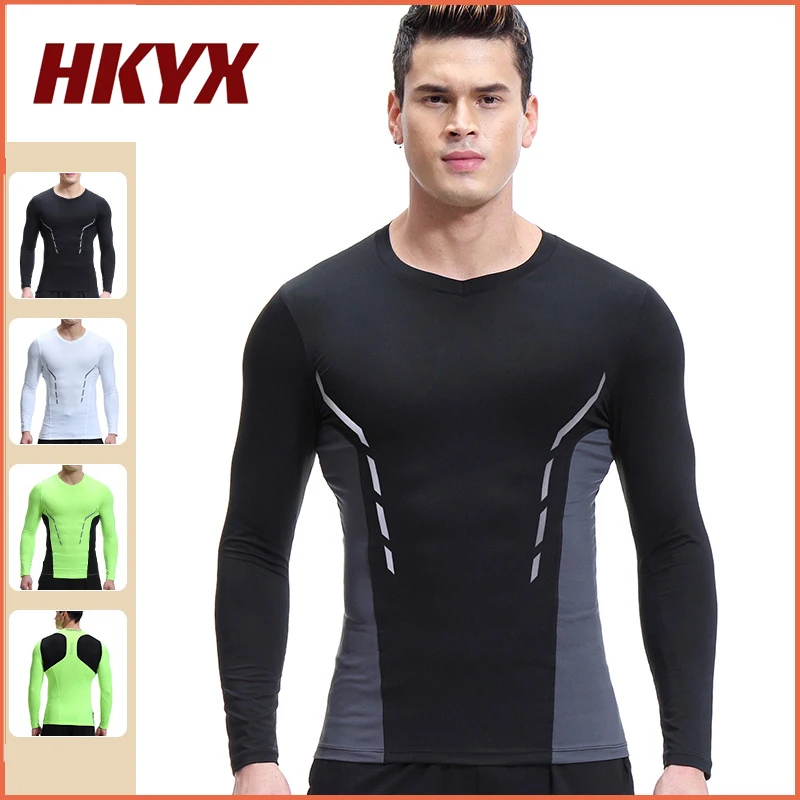 Spring Autumn Men's Round Neck Long Sleeve T-shirt Quick drying breathable Training Pullover Running Workout Clothes