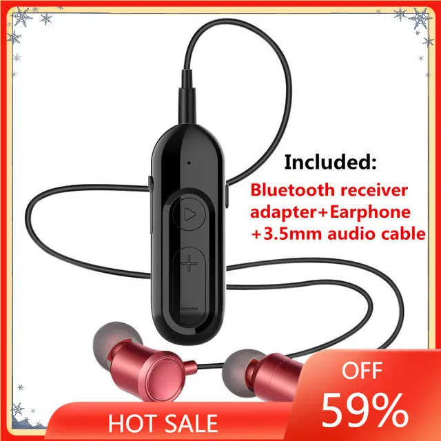 

Bluetooth 5.0 Receiver with Earphone Microphone 3.5mm Jack AUX Wireless Audio Adapter for Car Headphone Speaker Stereo Music