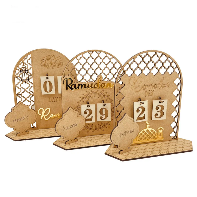 

Ramadan Countdown Calendar Wooden Eid Mubarak DIY Ornament Kareem Ramadan Decoration 2023 Eid Gift Islamic Muslim Party Supplies