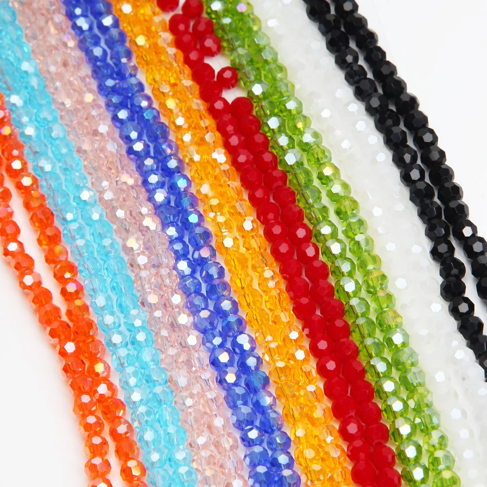 

4mm 96pcs Shine round Glass Beads Crystal For Jewelry Making Bracelets AB Color Spacer Faceted Beads DIY Accessories wholesale
