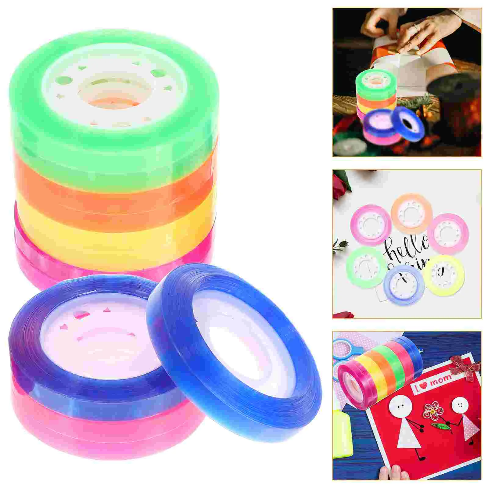 

12 Rolls Interesting Funny Wear-resistant Sticky Tapes Adhesive Colorful Tapes Relaxing Rolling Tapes for Home Gift Adults Kids