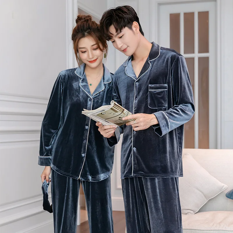 Men's Pajamas Set Korean Pajamas Velvet Men Pajama Set Home Clothes Autumn Winter Sleepwear